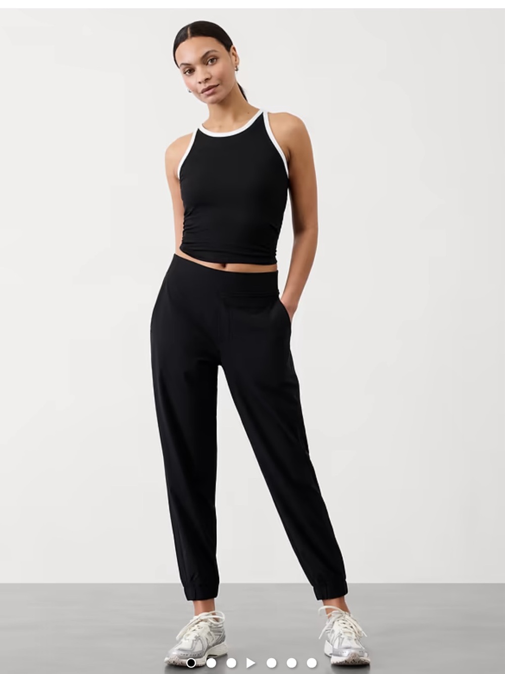 Athleta Black Mid-Rise Joggers